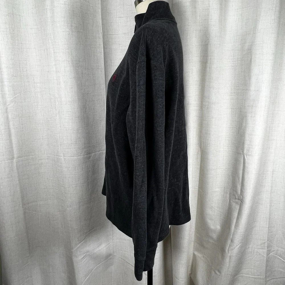 Polo Ralph Lauren Sweater Mens Sz 2XL XXL Gray 1/4 Zip Pullover Long Sleeve Pony
